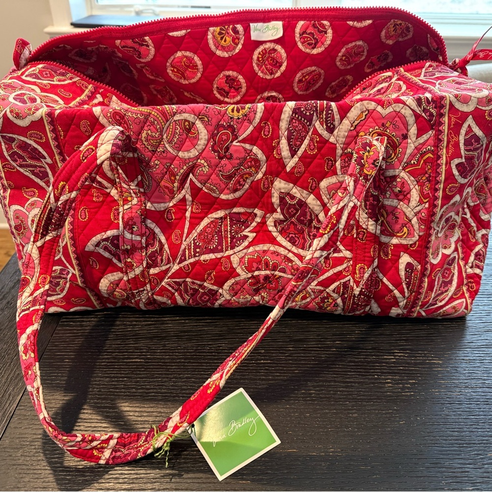 Vera Bradley Red Paisley Large Duffel Bag